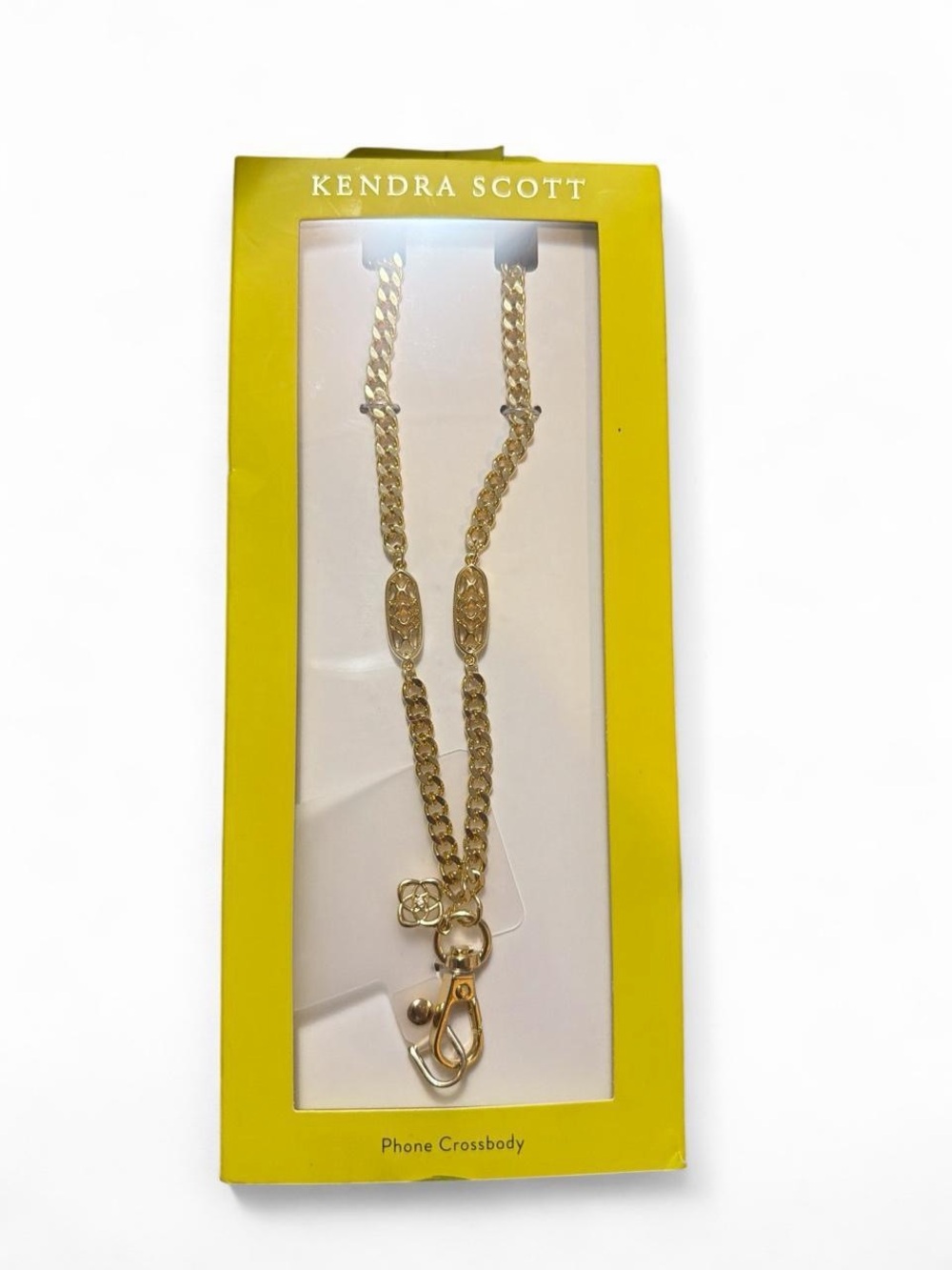 Kendra Scott Gold Phone Crossbody Chain Necklace